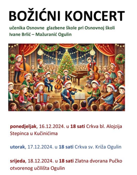 BOŽIĆNI KONCERT GLAZBENE ŠKOLE