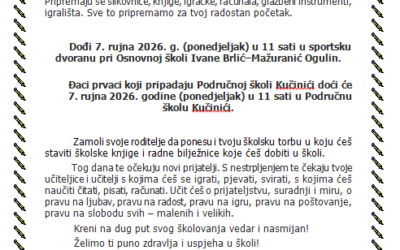POZIVNICA VESELOM ĐAKU PRVAKU